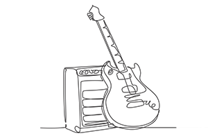 Rock on line icon